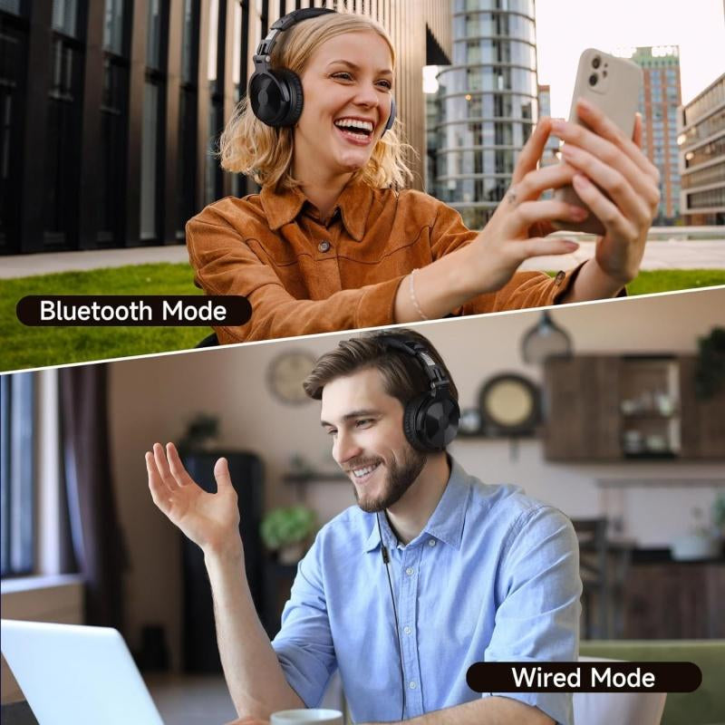 Oneodio Bluetooth Wireless Headphones, 110 Hrs Wireless/Wired Stereo Sound Foldable Headsets with Deep Bass 50Mm Neodymium Drivers for Pc/Phone/Tablet - Studio Wireless Pro C Audio Electronic Black Headphones Bluetooth