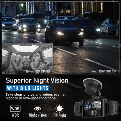 4-Channel 1080P Dashcam with WIFI , Front,Back,Left&Right Adjustable Lens Dash Cam , Car Recorder , Car Camera with IR Night Vision, Cycle Recording, with Free 64 GB Card#Dealsforyoudays Autos Automotive Vehicle Black